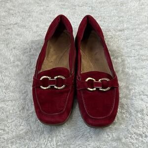 Easy Spirit Burgundy Loafers with Gold Accent